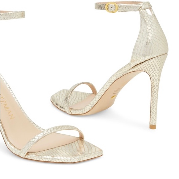 Stuart Weismann Nudist Curve 100 Platino Gold Sandal - Picture 5 of 8